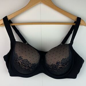Soma Intimates Women’s Black Lace Stunning Support Full Coverage Bra size 40C